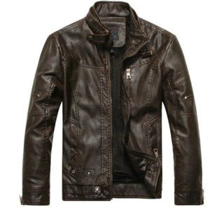 Men's Leather Jackets Brand Motorcycle Leather Jac